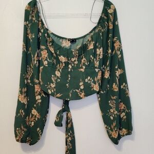 Floral Green Women's Top